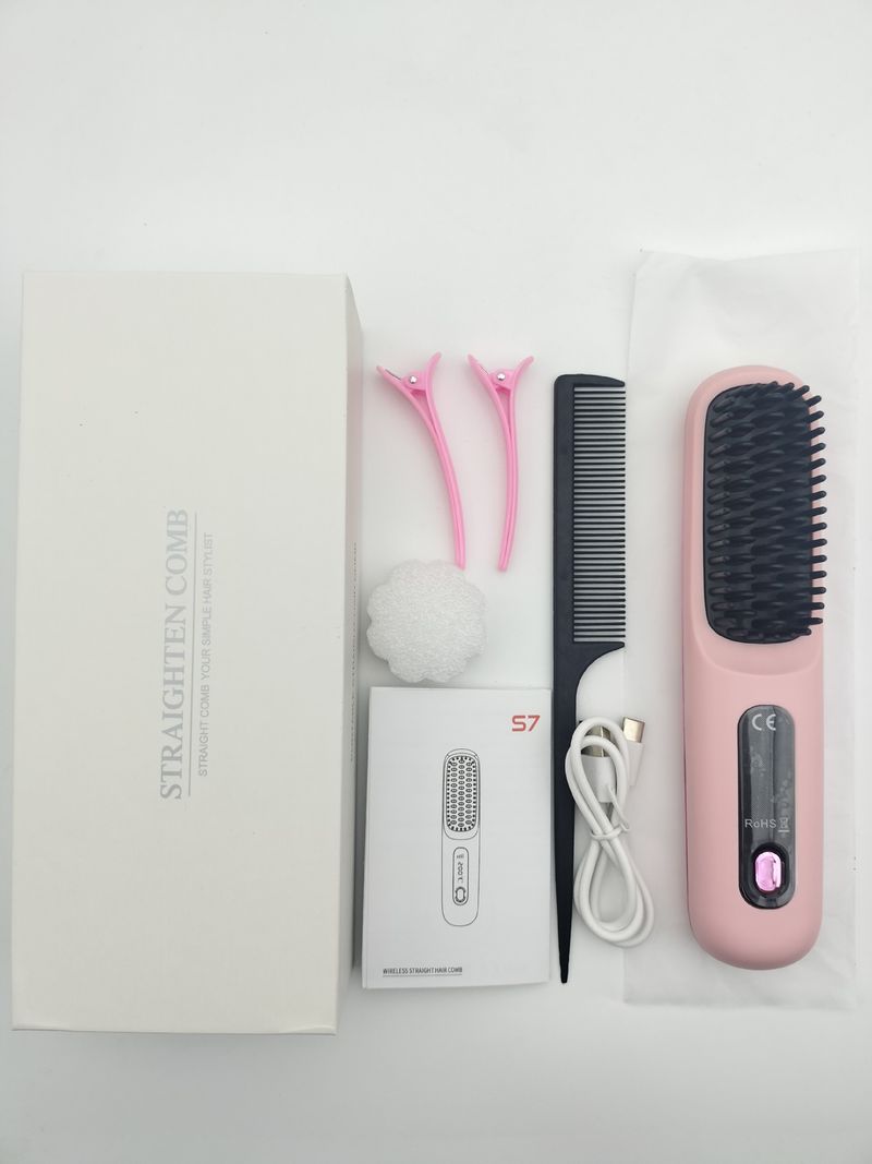 Kabellose Ionen-Glättbürste – Keramikheizung und 2-in-1-Styling (wiederaufladbare, schnell aufheizende Bürste für krauses Haar)​_voghion.com