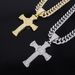 Ciondolo unisex in lega con croce e diamanti, da uomo, alla moda, stile rap hip hop, catena cubana_voghion.com