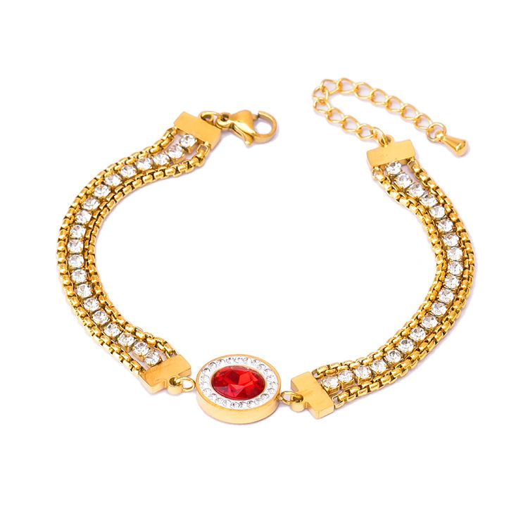 Braccialetto rosso con quattro farfalle e albero della vita, con occhio magico, design alla moda, catena a tre strati, gioielli intarsiati con zirconi_voghion.com