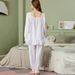 ChicShe Baumwoll-Pyjama-Set mit Prinzessinnenärmeln für Damen, Palaststil, Übergröße, lockere Passform, europäisch-amerikanisch_voghion.com