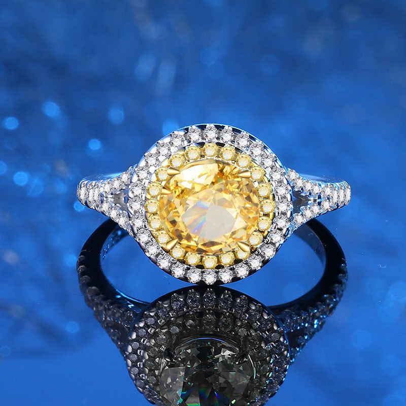 Hot Selling Fashionable High-end Original Design Gold Ice Flower Cut Ring For Women, S925 Sterling Silver High Carbon Diamond Jewelry_voghion.com