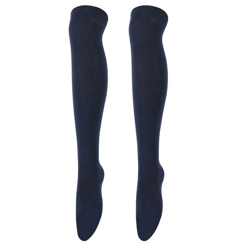Chaussettes unisexes de couleur unie au-dessus du genou Chaussettes longues pour étudiants Chaussettes de danse Chaussettes hautes pour dames Chaussettes de soirée dansante_voghion.com