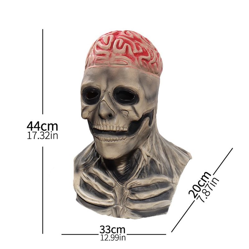 Lofytain Kafatası Biyokimyasal Maske Cosplay Korkunç Beyin İskeleti Lateks Başlık Cadılar Bayramı Cadılar Bayramı_voghion.com