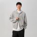 Cleanfit American Style Short Hooded Double Zipper Cardigan Sweatshirt Men's Autumn Winter Trendy Brand Solid Color_voghion.com