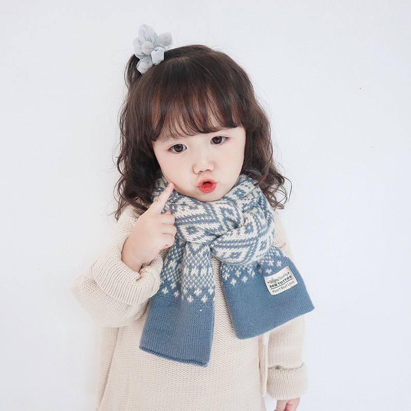 Trendy hot explosive boys and girls small flowers knitted wool children's scarves fall and winter baby warm scarf_voghion.com