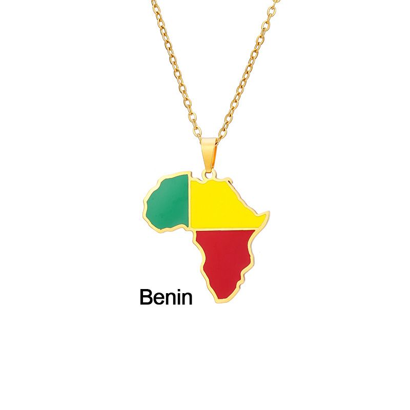 Hot Selling Stainless Steel Oil Drops Africa Map Ivory Coast Rwanda Egypt Uganda Necklace Jewelry_voghion.com