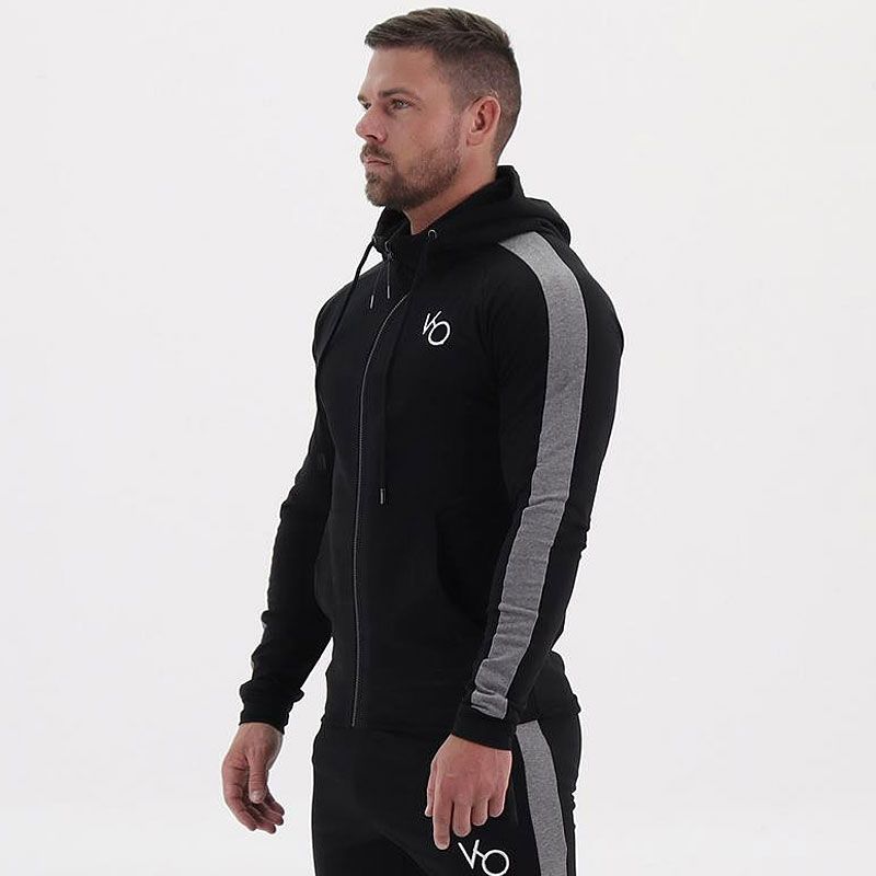 Bărbați sport jachetă sport cu glugă și fermoar, jachetă sport, haine sport, haine casual, jachetă de antrenament, jachetă de jogging, hanorac, antrenament, haine de sport, haine de sport, haine de sport_voghion.com