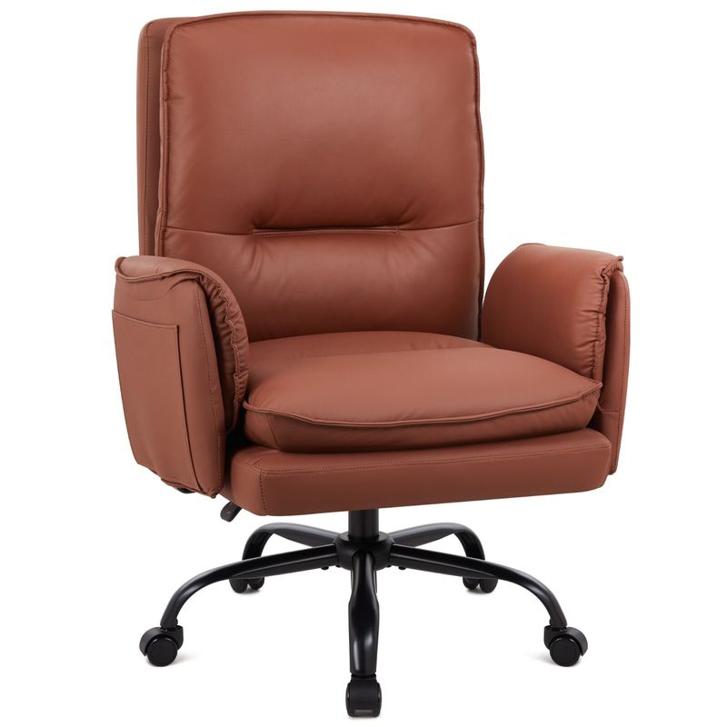 Heavy Duty Office Chair 400lbs Ergonomic PU Leather Executive Desk Chair_voghion.com