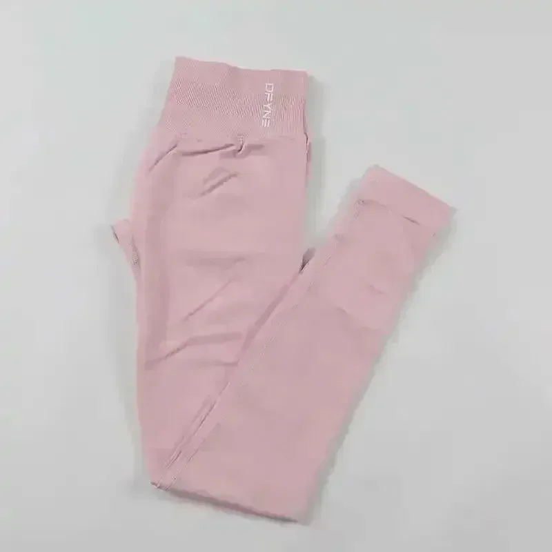 Dfyne New Color For Women Seamless Yoga Knead Butt Weight Lifting Gym Leggings Low Ribbed Belted Exercise Tights_voghion.com