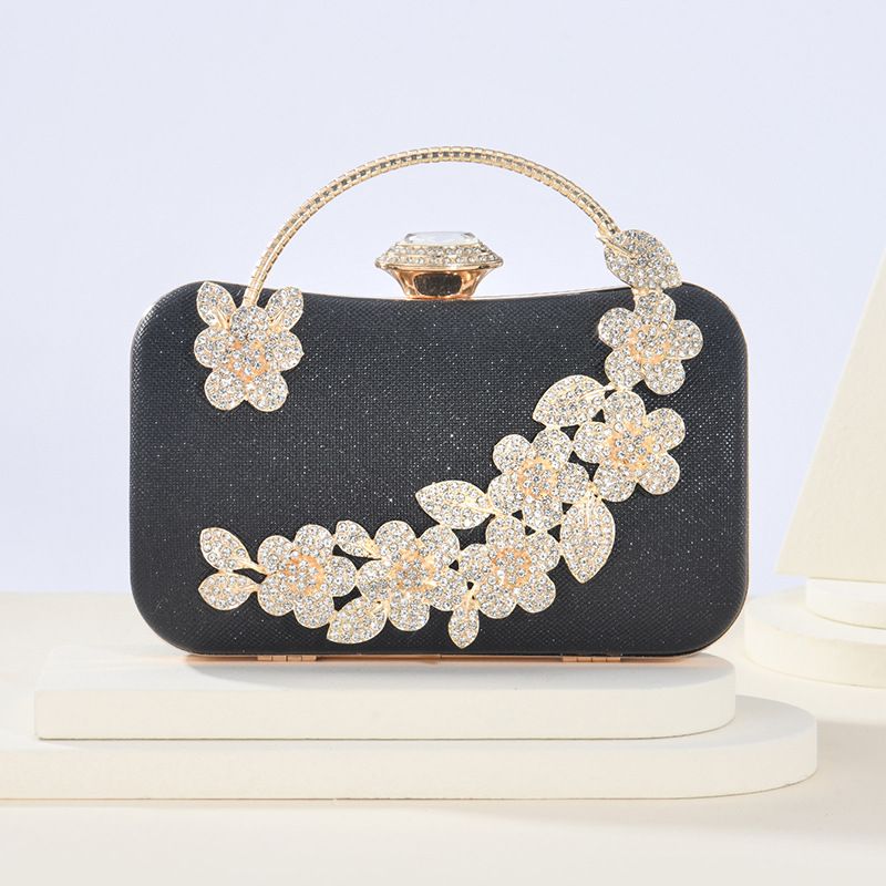 Borsa da banchetto, borsa a tracolla, borsa da pranzo con fiori, borsa quadrata piccola e versatile_voghion.com