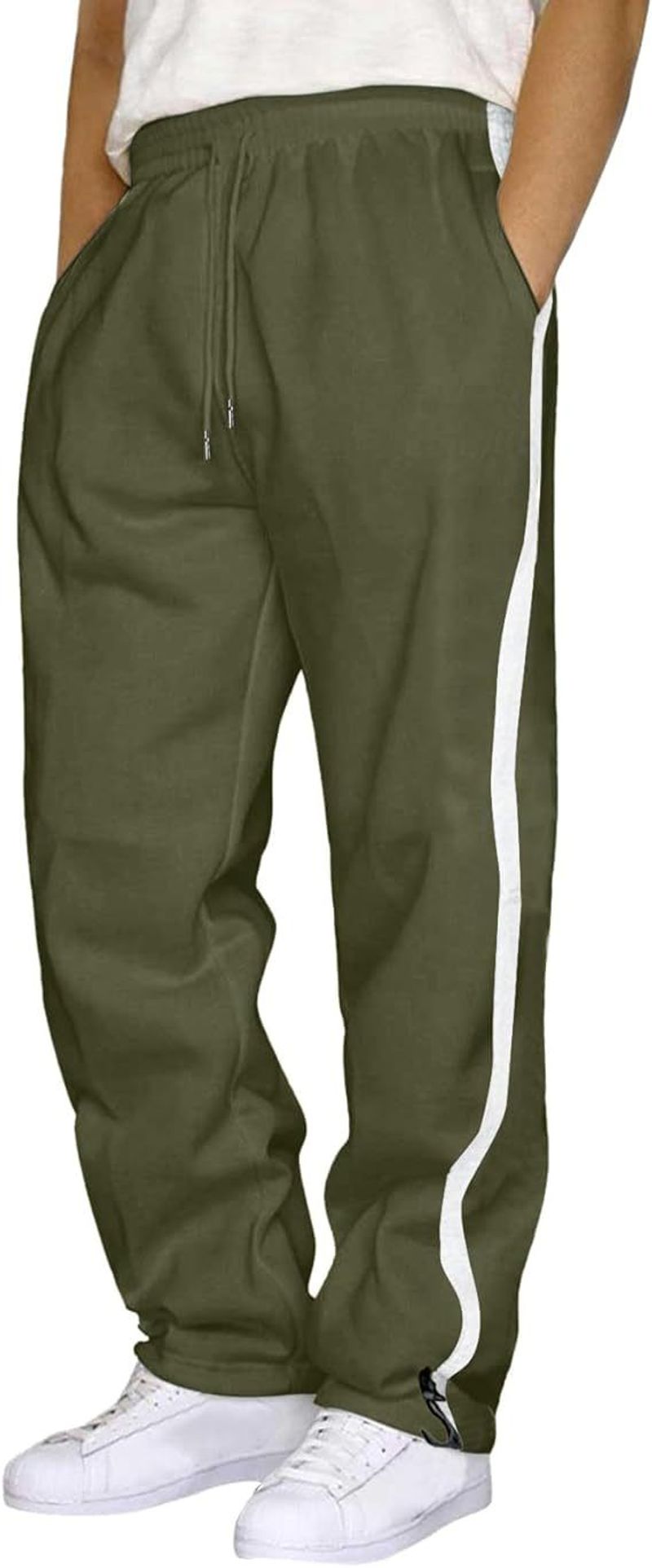 Pantalons pour hommes et décontractés en velours, blocs de couleurs, pantalons à chevilles nouées, vêtements de travail amples, pantalons de sport pour hommes_voghion.com