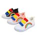 Mother & Kids Children's canvas shoes 2024 spring and autumn new sports shoes for girls kindergarten baby rainbow sneakers for boys white shoes_voghion.com