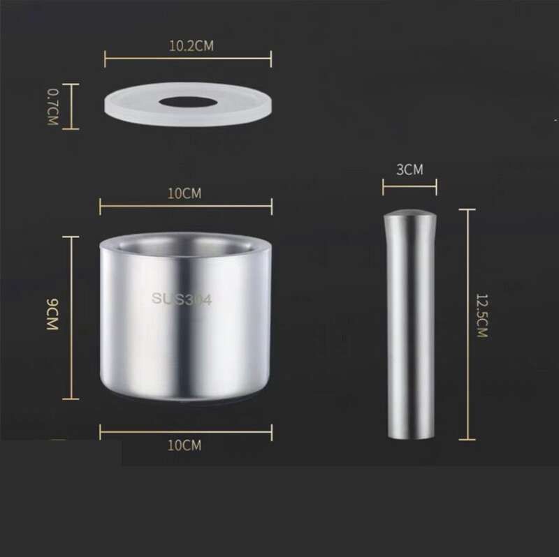 304 Cone-shaped Stainless Steel Pestle, Stone Mortar, Household And Pounding Jar, Solid Grinding Bowl, Garlic_voghion.com