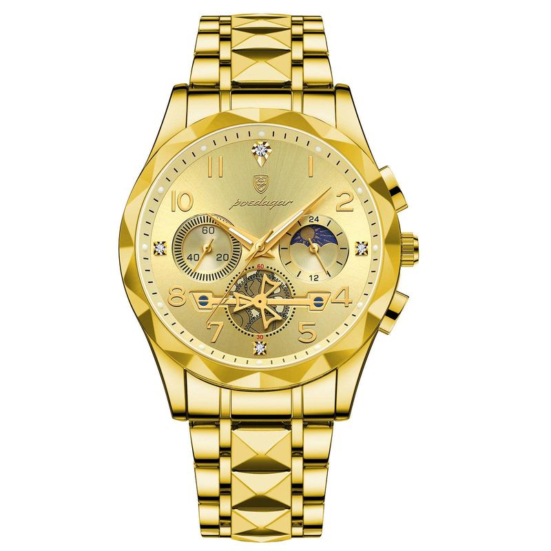 972 Luxury Man Wristwatch Waterproof Luminous Chronograph Watch For Men Stainless Steel Men's Quartz Watches_voghion.com