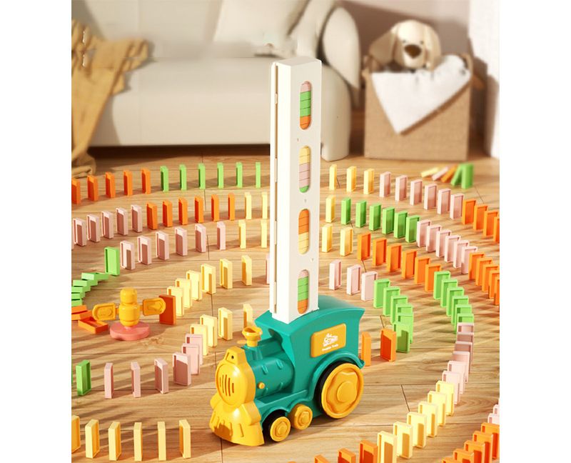 Domino Tokens Mexicain Kids Toys Electric Little Train Domino Building Block Toy Kids STEM Building Montessori Toys_voghion.com