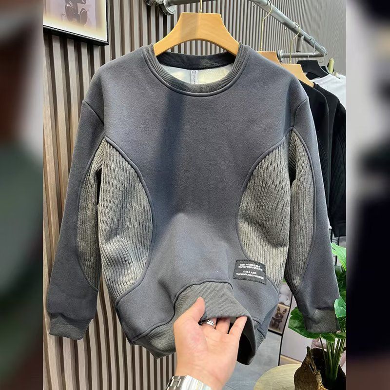 New men's spring and autumn hoodie, men's long sleeved loose and versatile patchwork casual clothes, trendy jacket_voghion.com