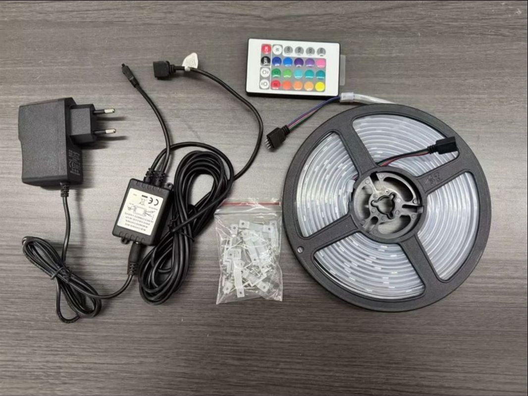5050 RGB LED Strip Lights Kit With Remote Control - 12V Waterproof Flexible Light For TV Backlight & Home Decoration_voghion.com