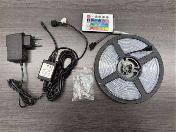 5050 RGB LED Strip Lights Kit With Remote Control - 12V Waterproof Flexible Light For TV Backlight & Home Decoration_voghion.com