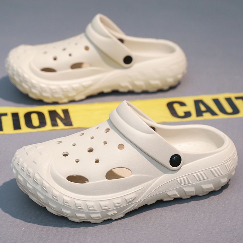 Sommer Herren Slipper Mode Dicke Sohle Clogs Strand Clogs Indoor Hausschuhe Sneaker Rutschfeste Schwarze Sportsandalen für Männer_voghion.com