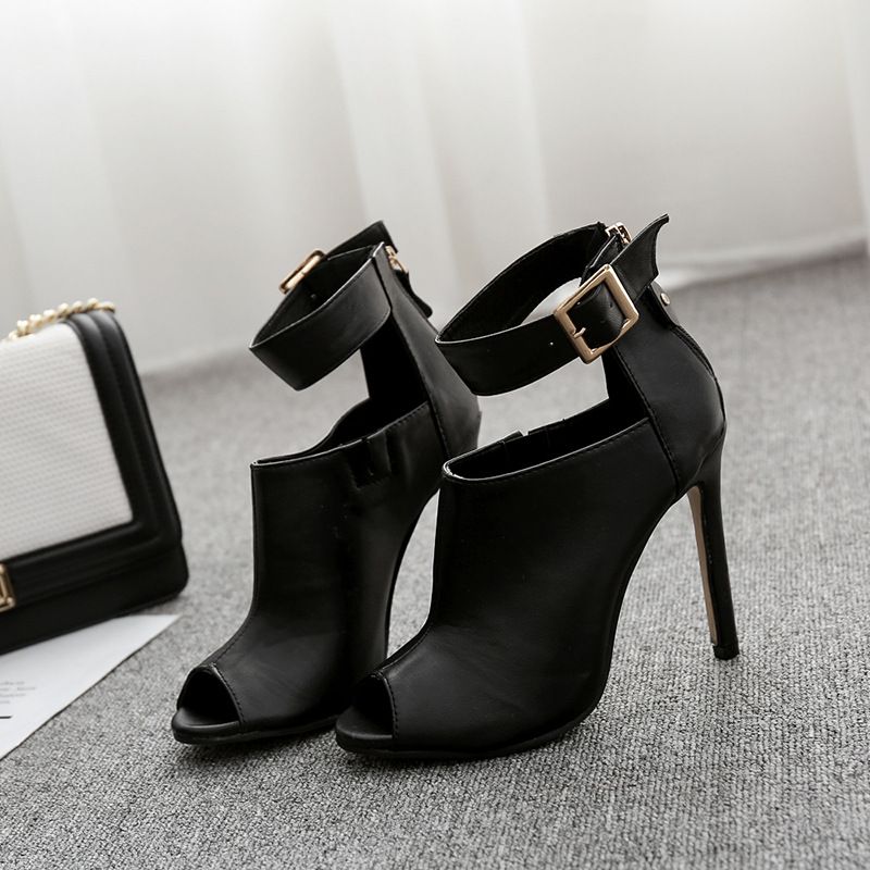 Roman women's shoes thin heel fish mouth high top large size summer high heel sandals_voghion.com