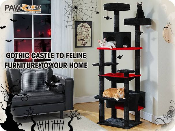 72-in Flower Large Hammock Fleece Cat Tree & Condo, Large_voghion.com