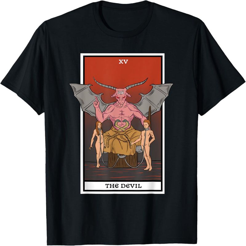 Velns — gotikas Taro kāršu lasīšanas okults T-krekls._voghion.com