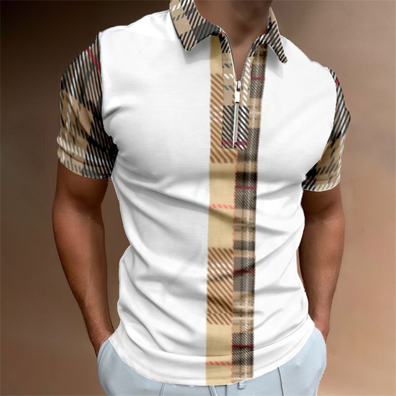 Herren Casual Poloshirt Mode Harajuku Kurzarm hochwertiges 3D-gedrucktes T-Shirt Hip Hop Strandstil Sport_voghion.com