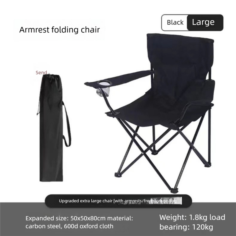 Poltrona dobrável portátil para áreas externas, cadeira para churrasco, pesca, piquenique, desenho, acampamento com encosto_voghion.com