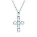 Classic Mosan Pendant Pure Silver Gold Plated Fashion Cross Collar Necklace_voghion.com