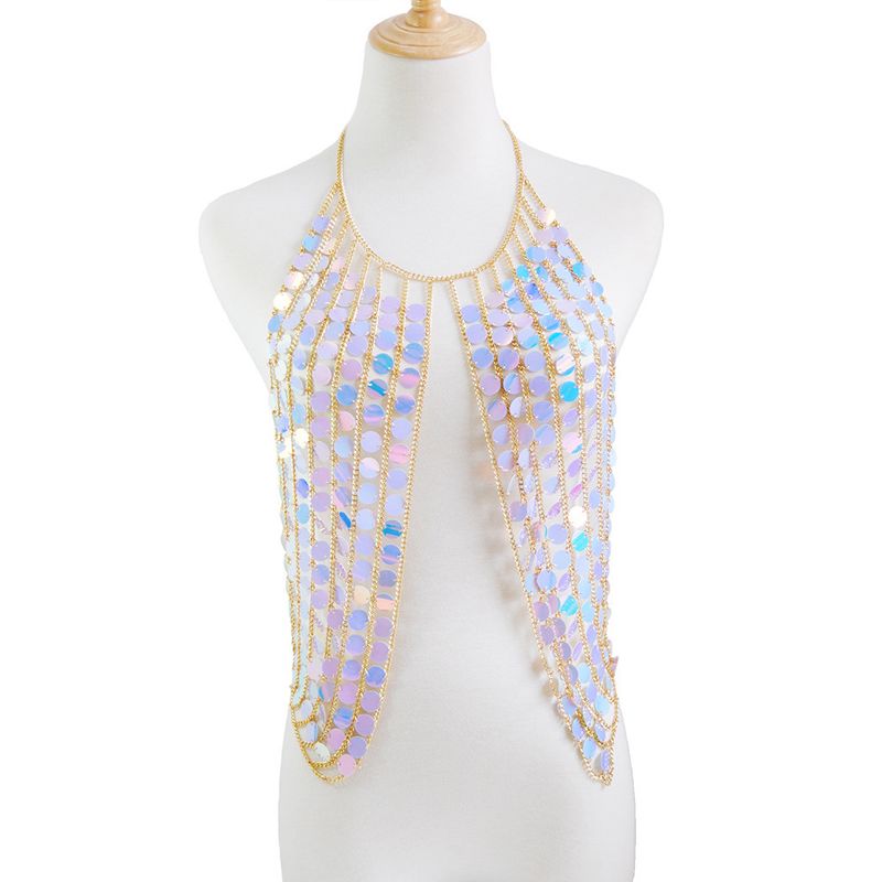 Geometric Body Chain Jewelry - Bold Colorful Statement Piece With Punk-Inspired Design_voghion.com