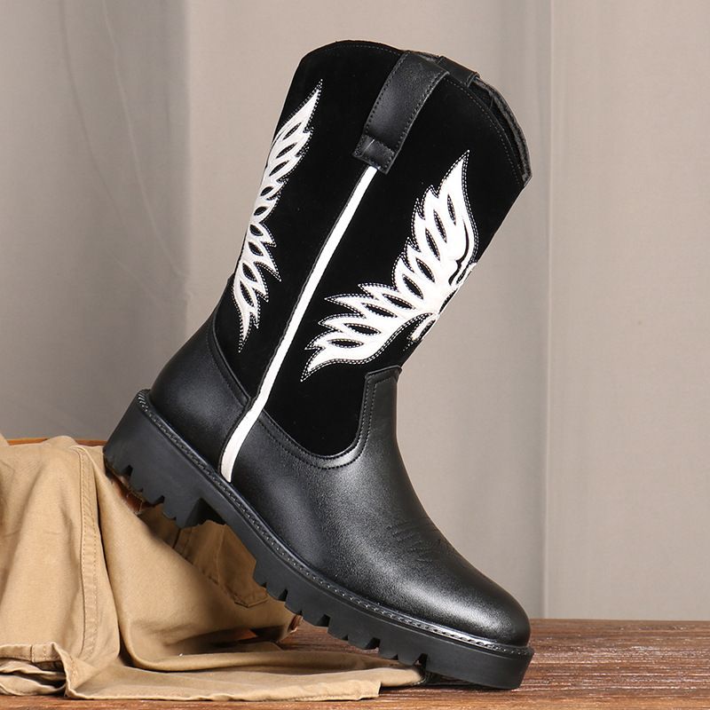 Voyage 5100 Western Cowboy European And American British Long Spliced Men's Boots Export Large Size Dropshipping_voghion.com