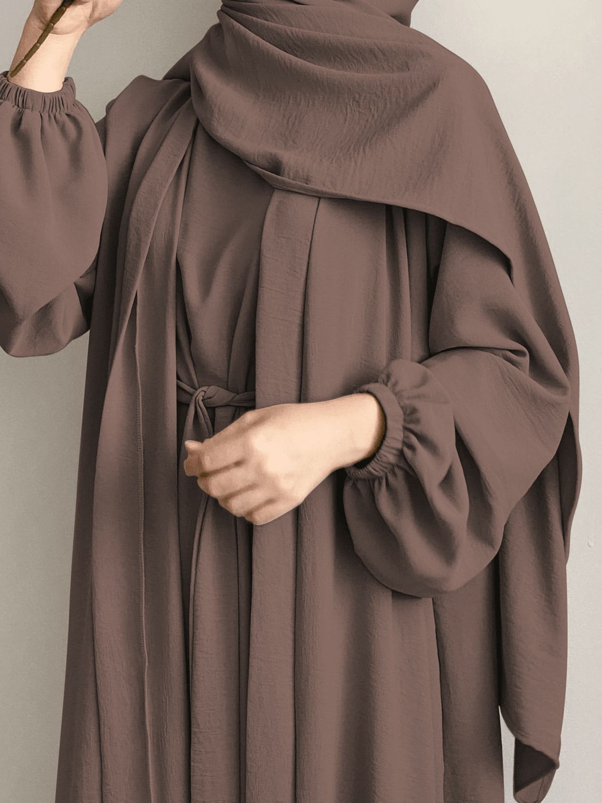 Verve 2025 Turkey Dubai Solid Color Two-Piece Women's Robe LN837_voghion.com