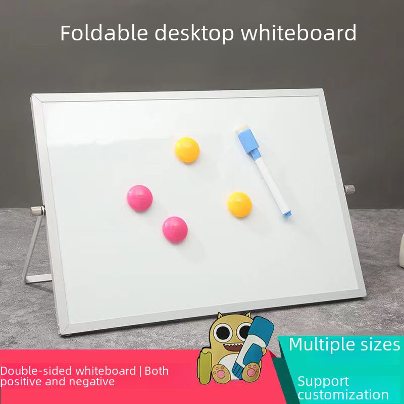 Cross-Border Office aluminum alloy frame whiteboard double-sided folding desktop noteboard erasable writing bracket magnetic writing board_voghion.com