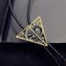 Cravatta in pelle stile dark Potter con tre oggetti sacri, triangolo Bolo per uomo A01B2C59, versione coreana_voghion.com