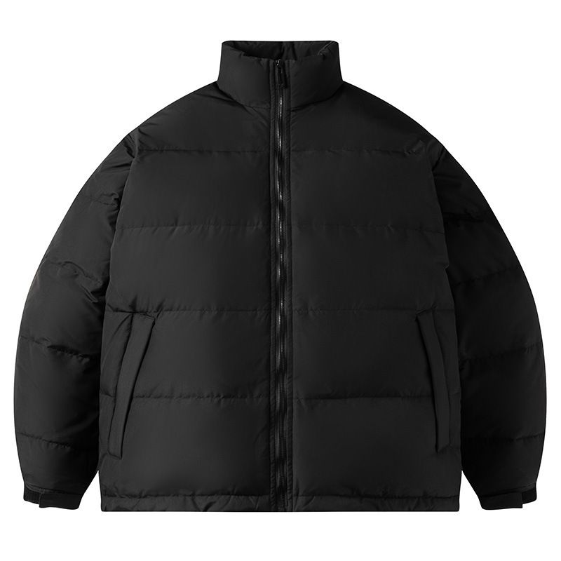 New 2024 Winter Basic Men's Down Jacket Solid Color No Heat Fashion Urban Stand up Collar Coat_voghion.com