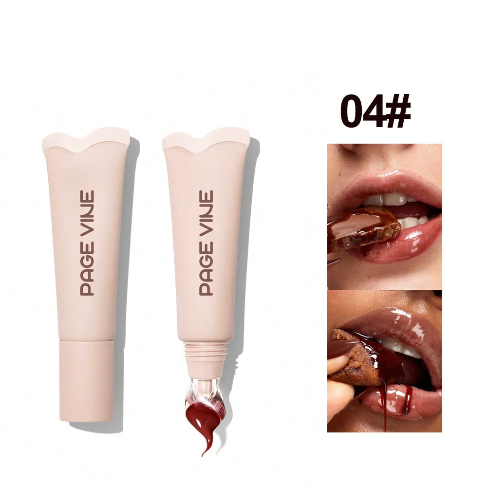 Schönheit & Gesundheit PAGE VINE Glossy Lip Balm Lippenstift Feuchtigkeitsspendendes Peeling Lippenöl Schutz_voghion.com