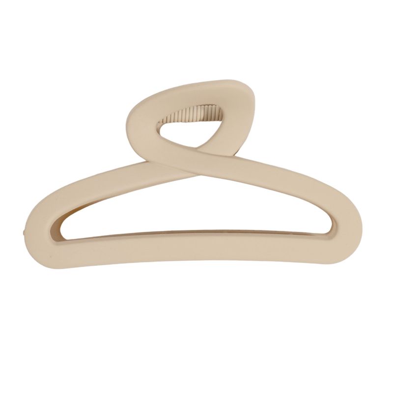 Coffee Matte Premium 8-Shaped Minimalist Hanger Claw Clip - Back-of-Head Updo Large Thick Hair Shark Clip_voghion.com