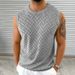 Men's Clothing Spring And Summer Knitted Sweater Men's Round Neck Sleeveless Hollow Top Outdoor Beach Large Size Men's Clothing_voghion.com