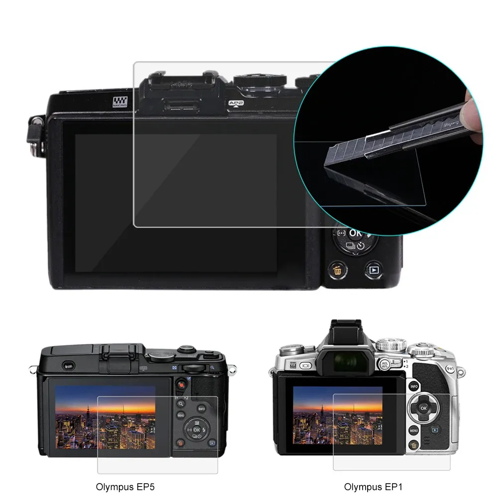 Schutzfolie aus gehärtetem Glas für die LCD-Bildschirmschutzfolie der Olympus-Kamera E-M10 Mark II, E-M10, EPL7/EPL8, EP5, EM1_voghion.com