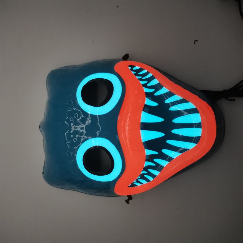Partymasken Halloween EL-Draht-Leuchtmaske 3D-Glühende Gesichtsmaske für Kostümpartys Gruselige Geistermaske mit 8 Farbwechselmodi_voghion.com