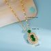 Jewelry Emerald Necklace For Women Light Luxury High-end Full Diamond Women's Earring Set_voghion.com