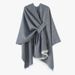 2024 new floral solid color autumn/winter split shawl monochrome plain warm cloak_voghion.com