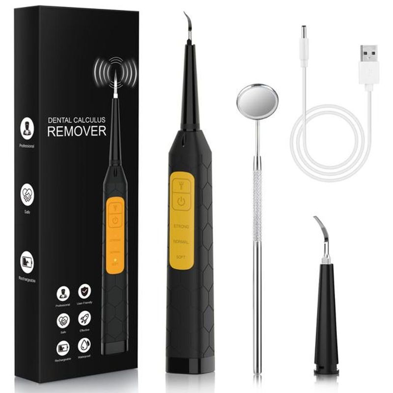 Détartreur électrique ultrasonique à lumière LED pour dents, dissolvant de tartre, nettoyeur de taches dentaires, outil de blanchiment des dents_voghion.com