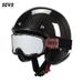 Carbon Fiber Retro 3/4 Motorcycle Helmet – Lightweight & Durable, 3K/12K/Forge Weave Options, UV-Shield Goggles/Mask – 3C Certified_voghion.com