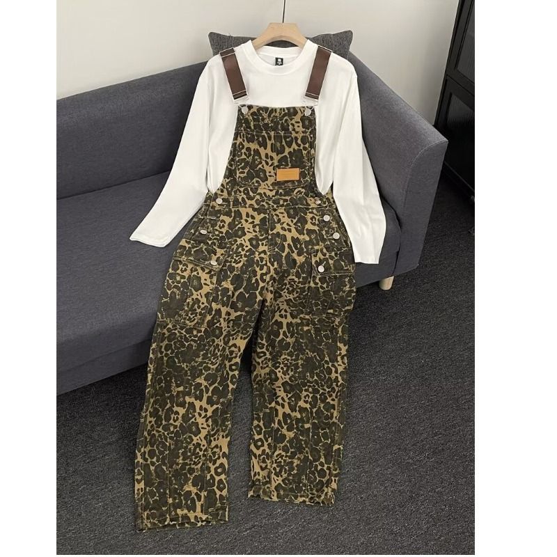 Men's Clothing New Men's Casual Jeans High Street Leopard Print Casual Overalls Jeans Men's Pants_voghion.com