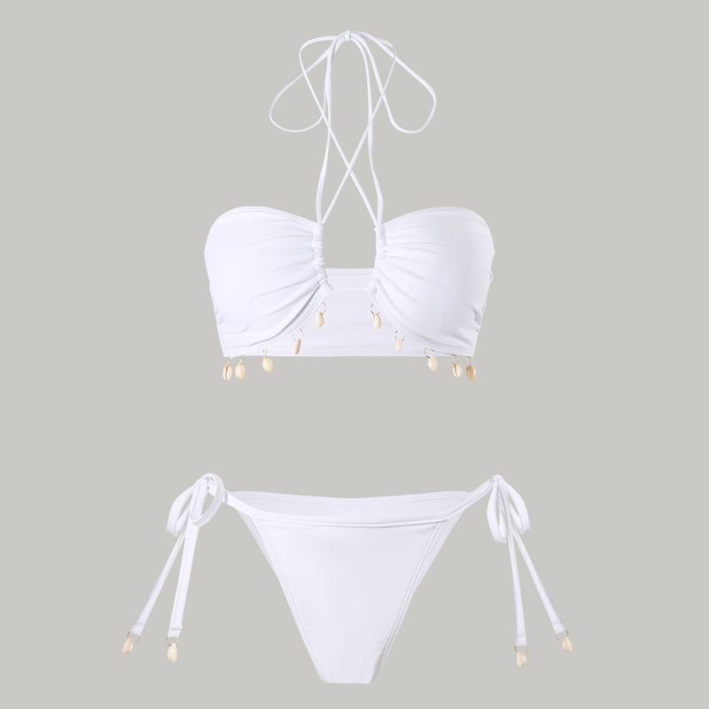 Damenbekleidung Fransen Badeanzug Sexy Zweiteiliger Badeanzug Bikini_voghion.com