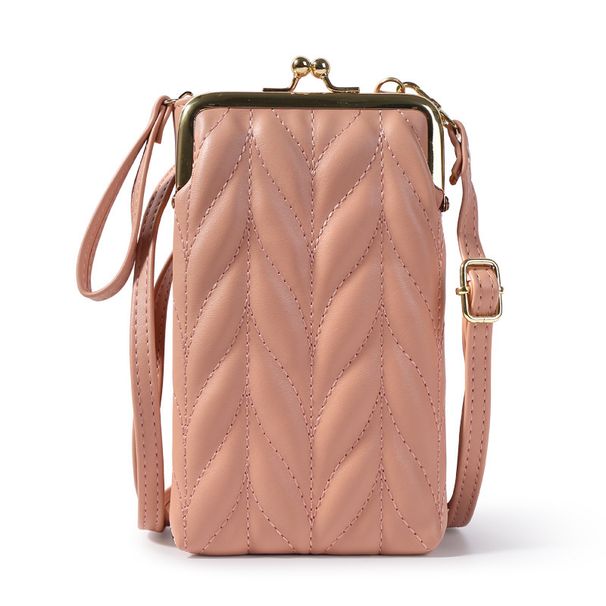 Handytasche für Damen, modische, multifunktionale Crossbody-Umhängetasche mit Reißverschluss, einfarbig, schlichte, kleine, vielseitige Geldbörse_voghion.com