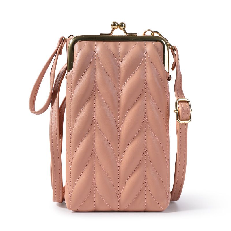Sac pour téléphone portable pour femme, sac à bandoulière multifonctionnel à la mode, sac à bandoulière avec fermeture éclair, couleur unie, simple, mini portefeuille polyvalent_voghion.com