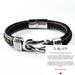 fashion Commuter Men's Leather Alloy Magnetic Twisted Punk Bracelet_voghion.com