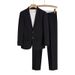 Leichtes Herren-Anzugset mit tiefem Schnitt – Unstrukturierter Blazer & bequeme Hose (S-5XL, knitterfreies Polyestergemisch, Business Casual)_voghion.com